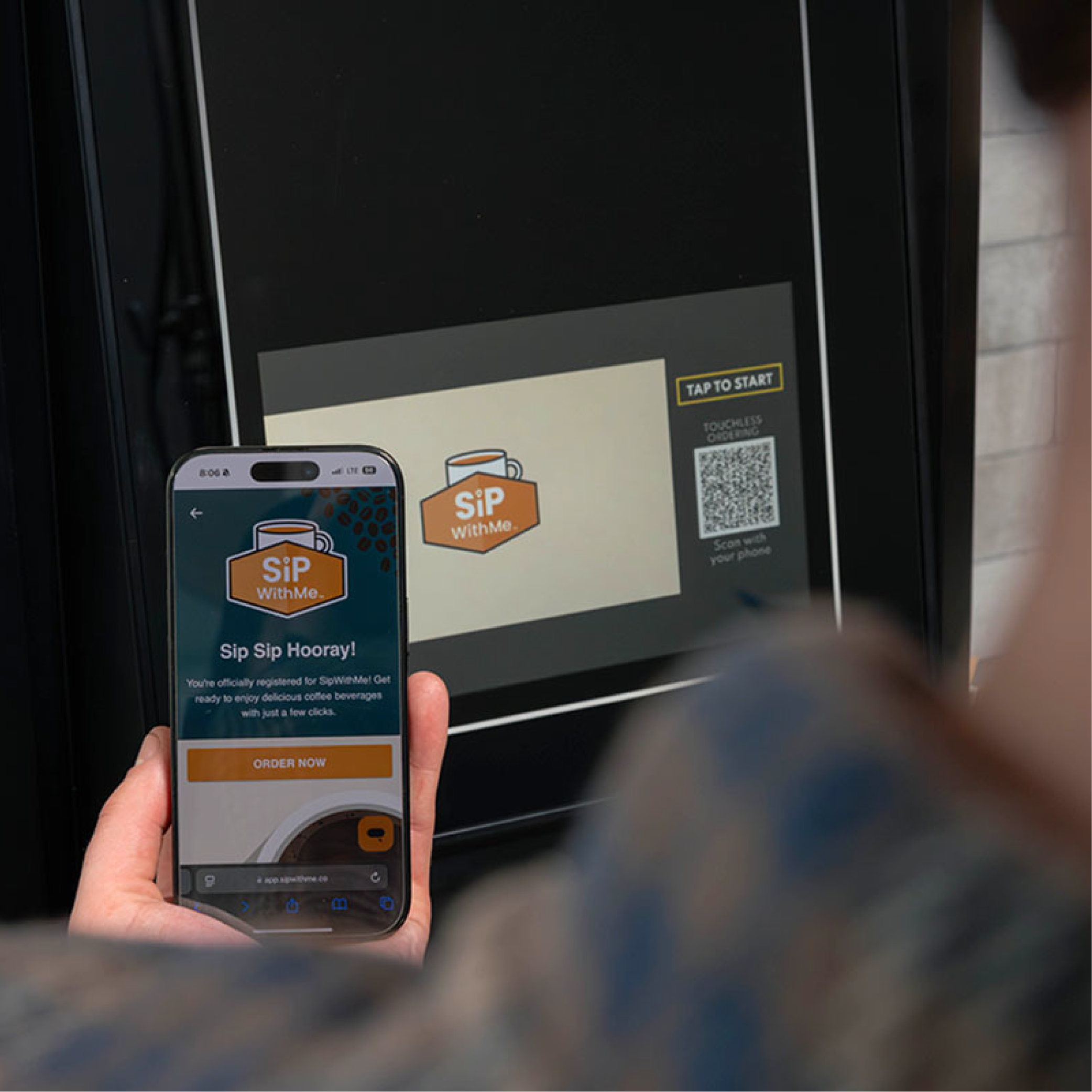 2. Scan the QR code on the machine to get started.